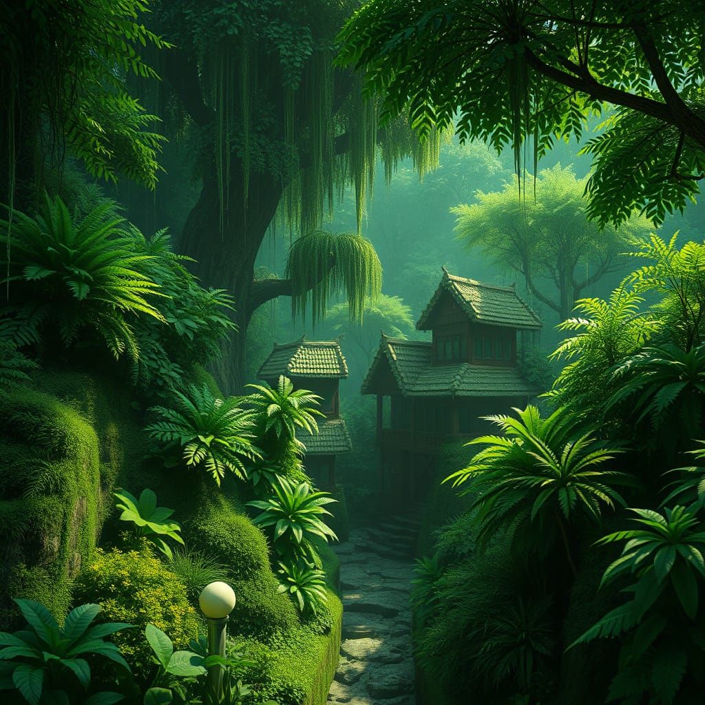 Emerald Utopia in Hyper-Realistic Style