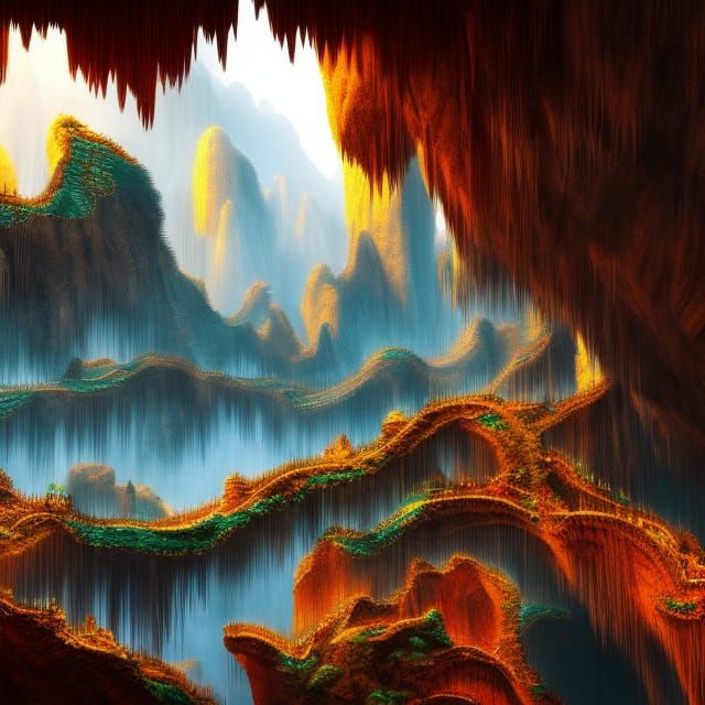 Reed Flute Caves: Detailed Matte Painting in China