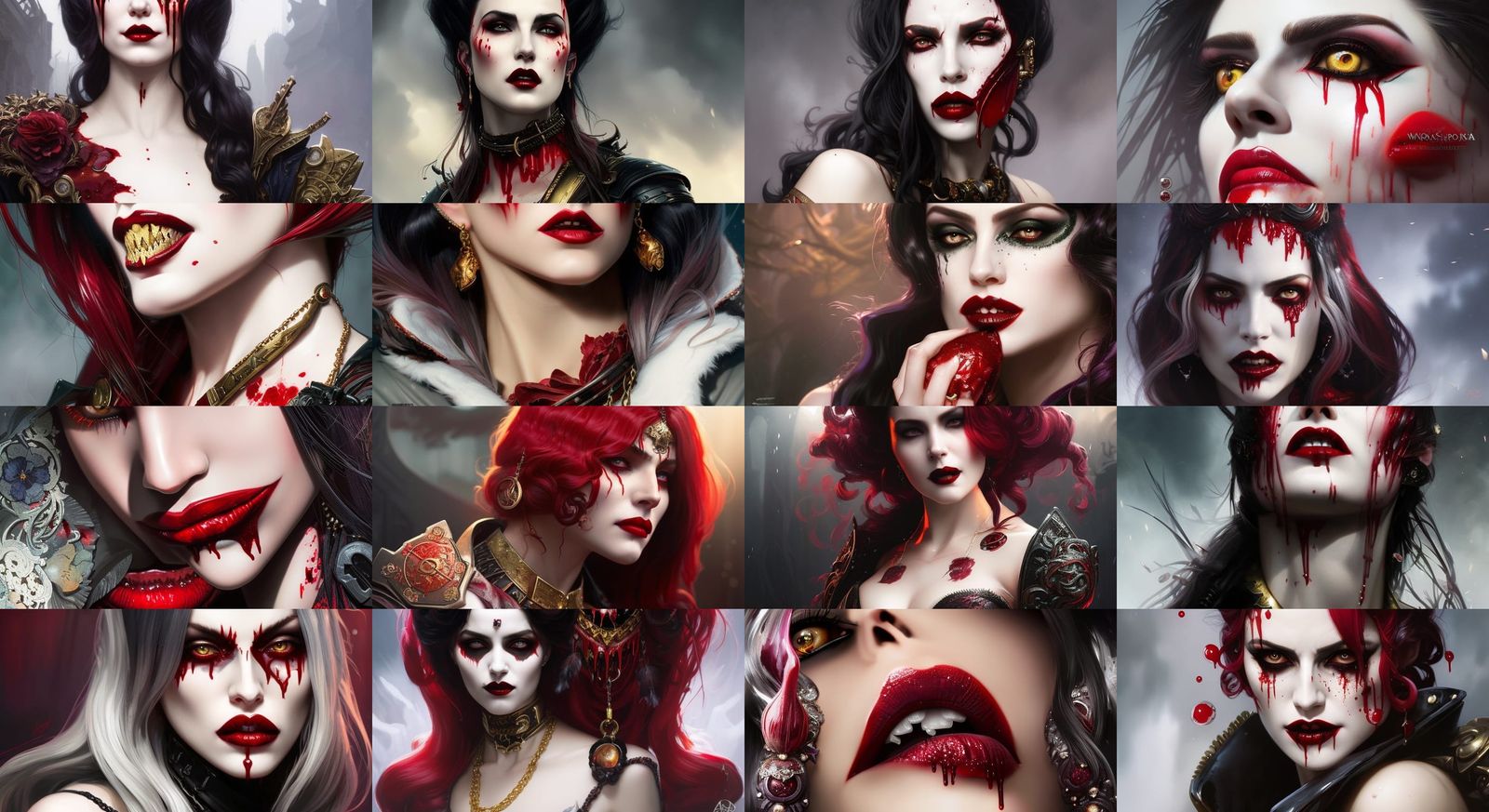 Vampire Baroness Portrait in Hyperdetailed Style
