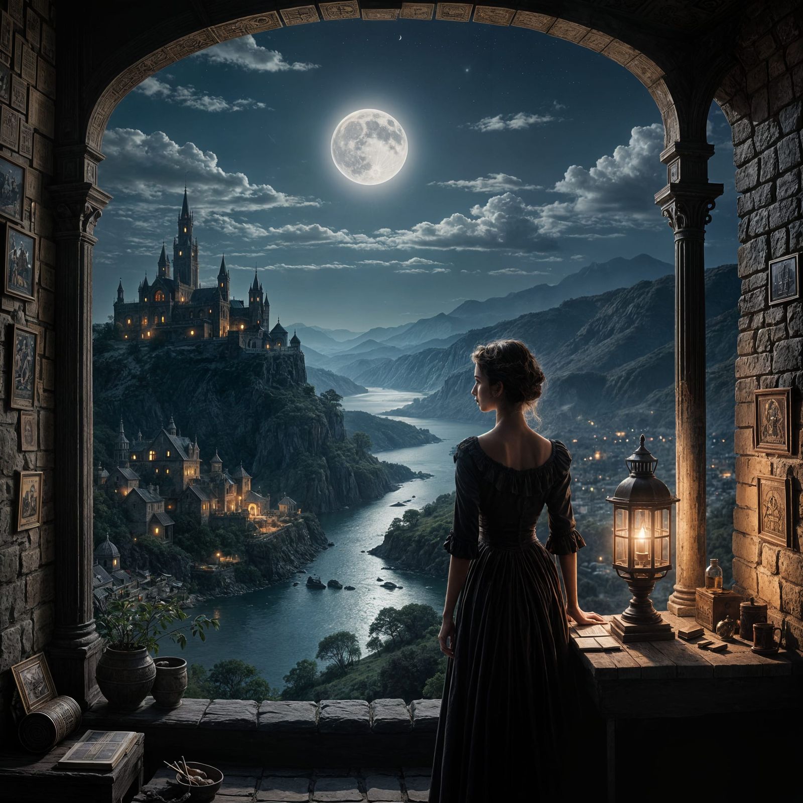 Romantic Silhouette: A Detailed Matte Painting