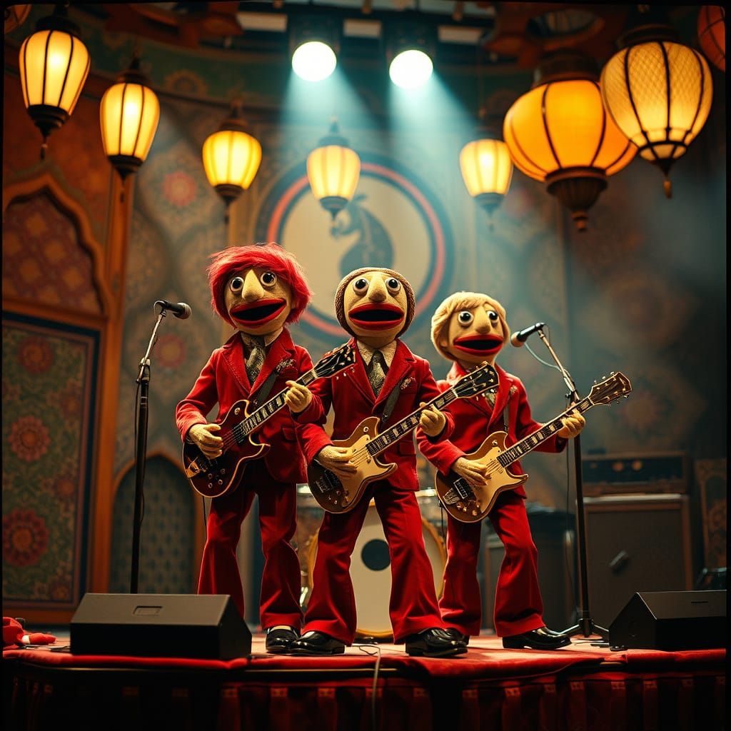 Red Hot Chili Peppers Puppets on World Station Stage