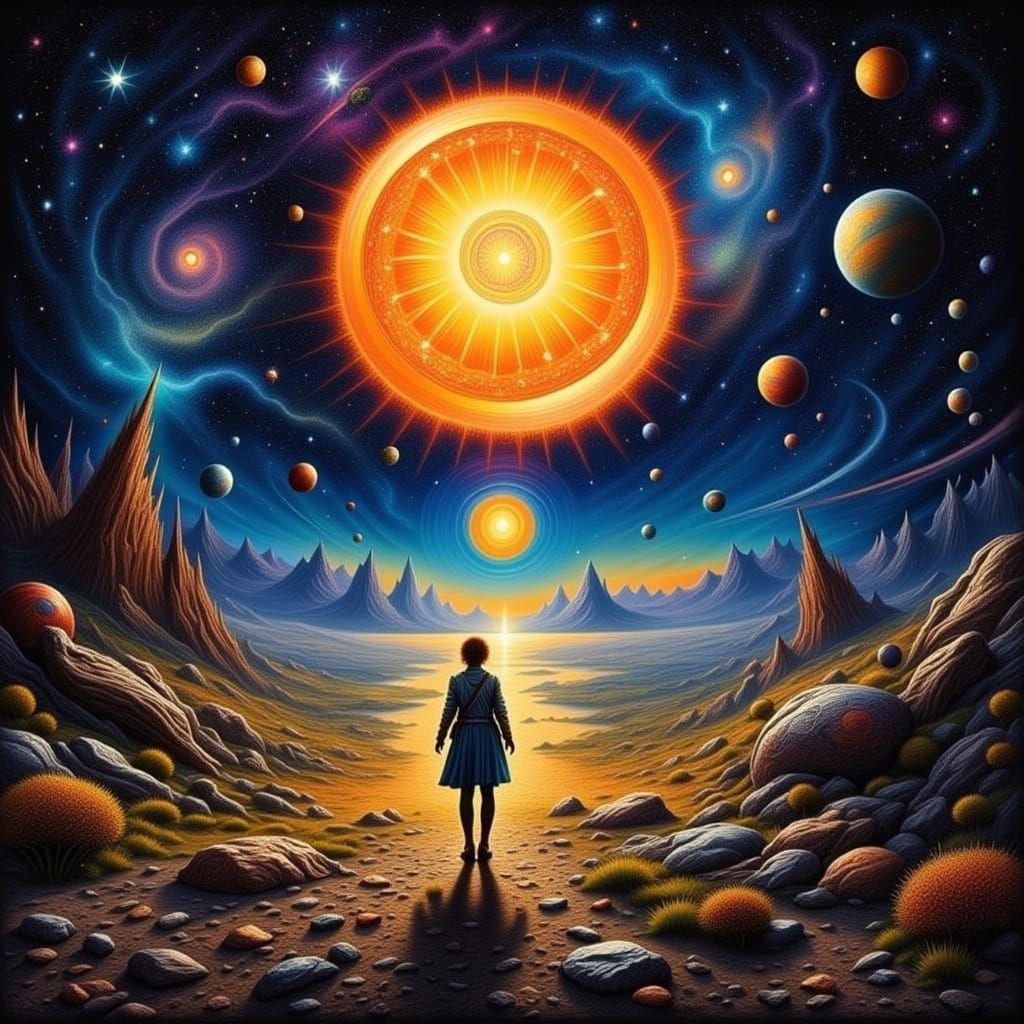 Astronaut Walking on the Sun