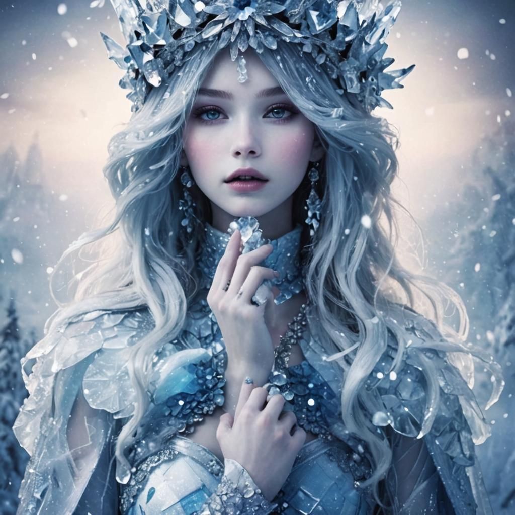 Elegant Ice Princess Digital Art