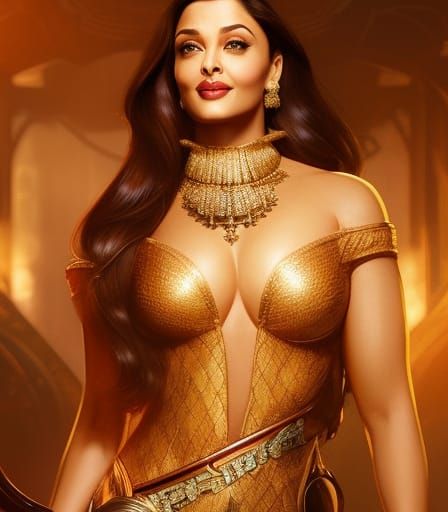 Aishwarya Rai Portrait in Hyperdetailed Digital Art