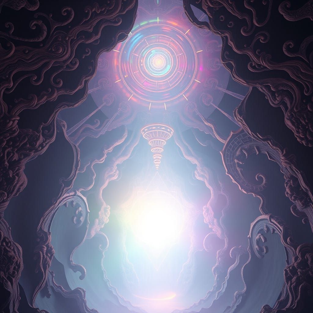 Ethereal Celestial Light Source Radiates in a Fantastical En...