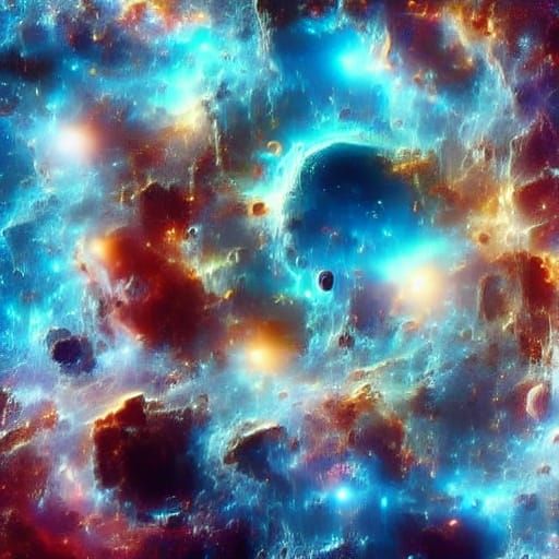 Astronaut Drifting in Majestic Sci-Fi Universe