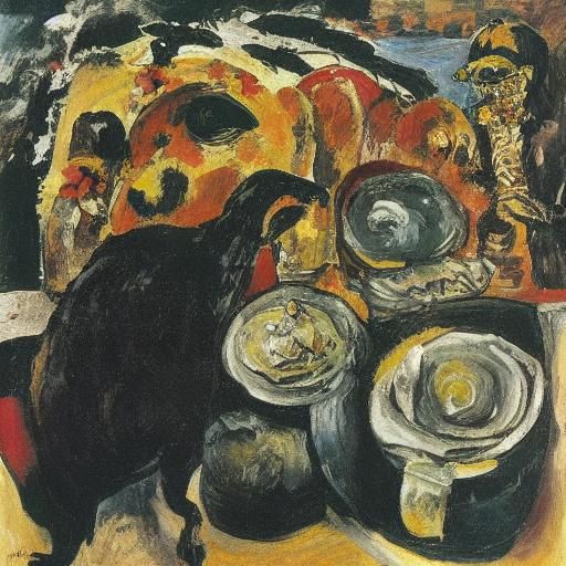 Surreal Guinea Pig Art: Kokoschka and Dali Style