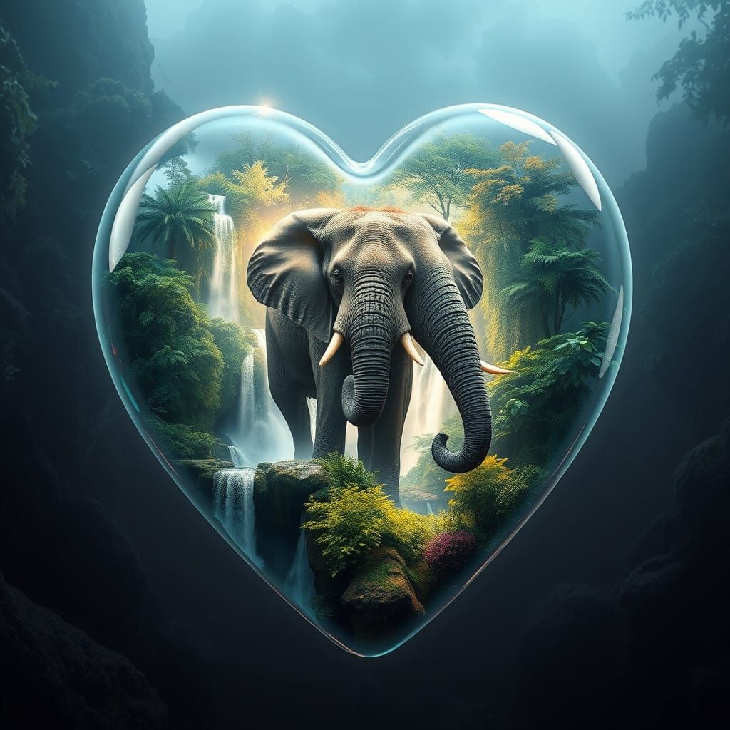 Vibrant Heart of Jungle Fantasy in Cyberpunk Style