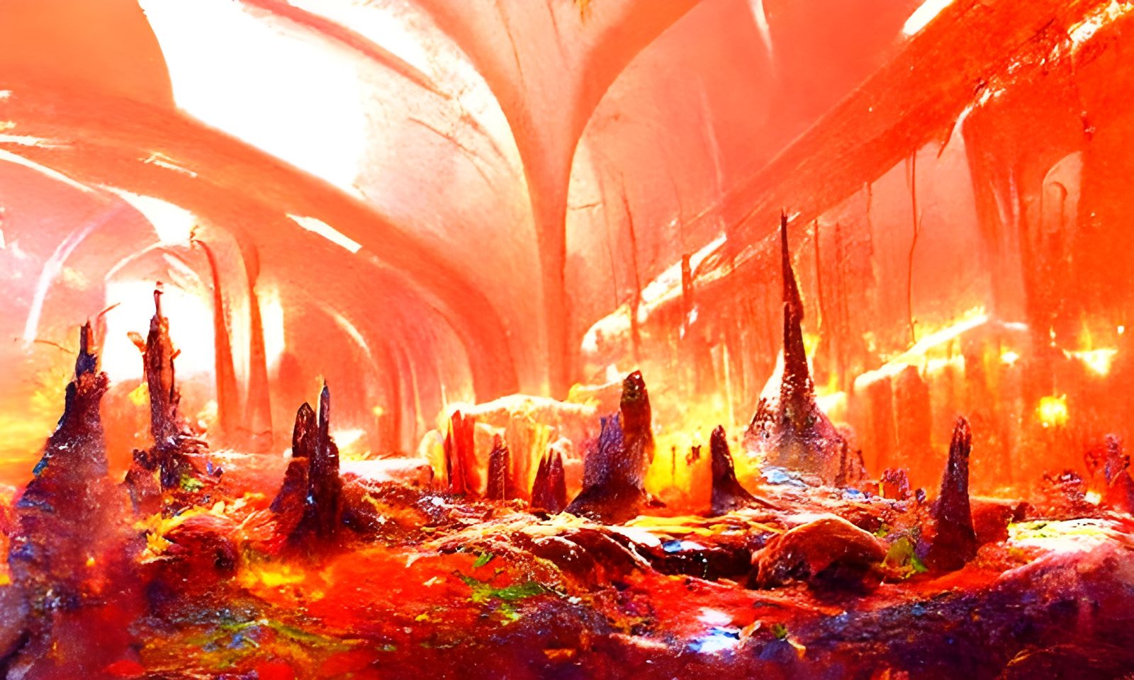 Detailed Cavern Kingdom Digital Matte Painting