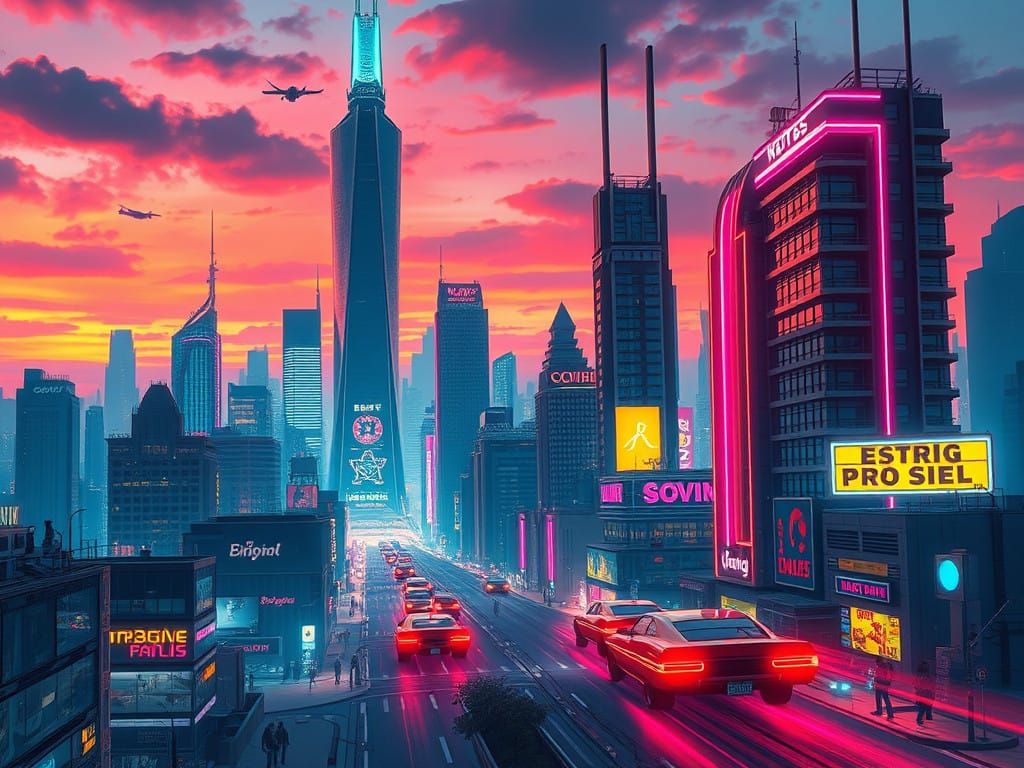 Futuristic Metropolis at Dusk