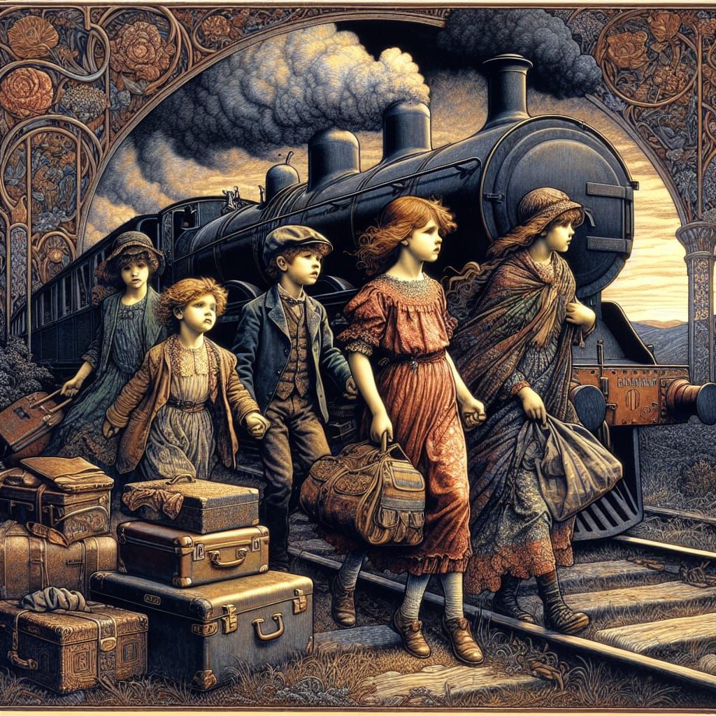 Whimsical Solo Train Journey by Diverse Young Travelers