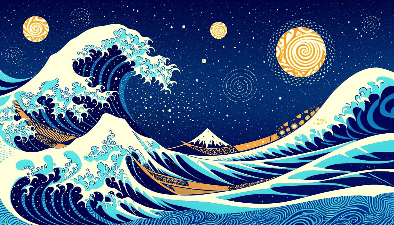 Zentangle Abstract Night Sky Art