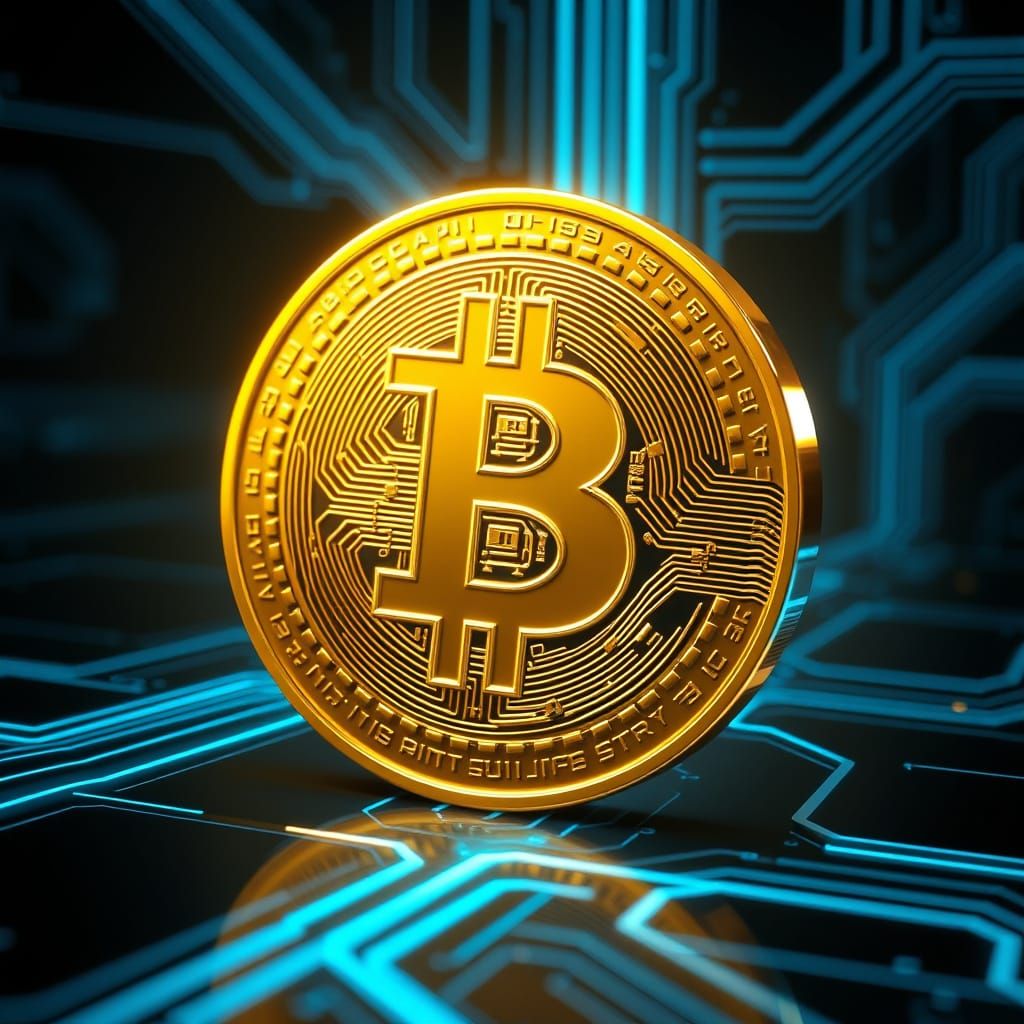 Bitcoin in Cyberpunk Style