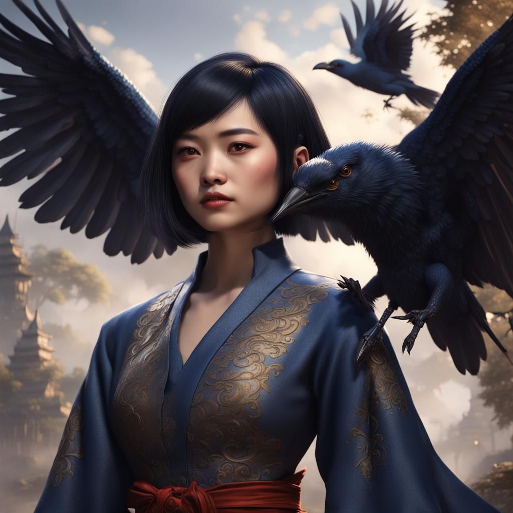 Thuy Trung as Indigo Raven: Detailed Matte Painting