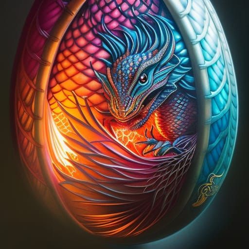 Baby Dragon Hatching in Detailed Pencil Drawing