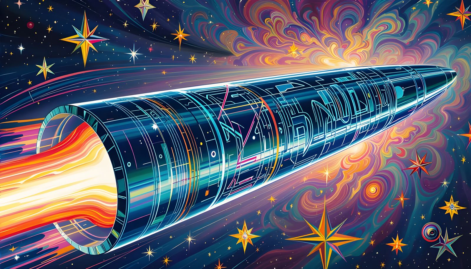 High-Velocity Cylinder in Impasto Cosmos