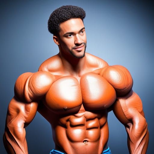 Muscular Bodybuilder in Origami Papercraft Style