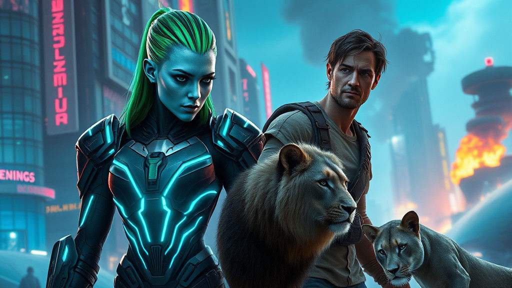 Alien Warrior and Human Ally Face Danger