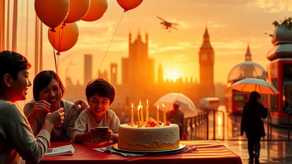 Futuristic Human Connection Across Time and Space