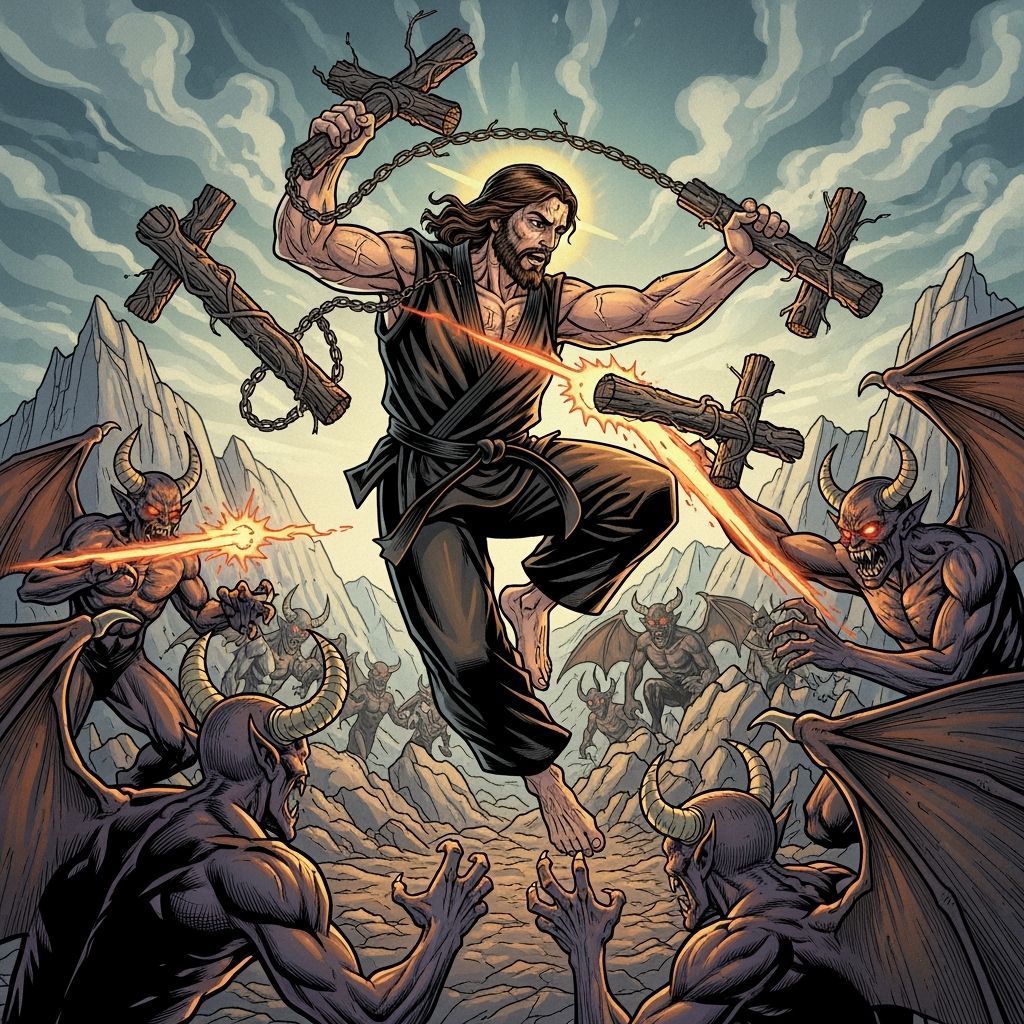 Jesus Christ Karate Master Defeats Demons