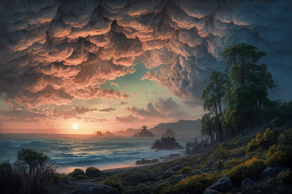 Emotional Seascape from Widow's Walk in Soft Pastels