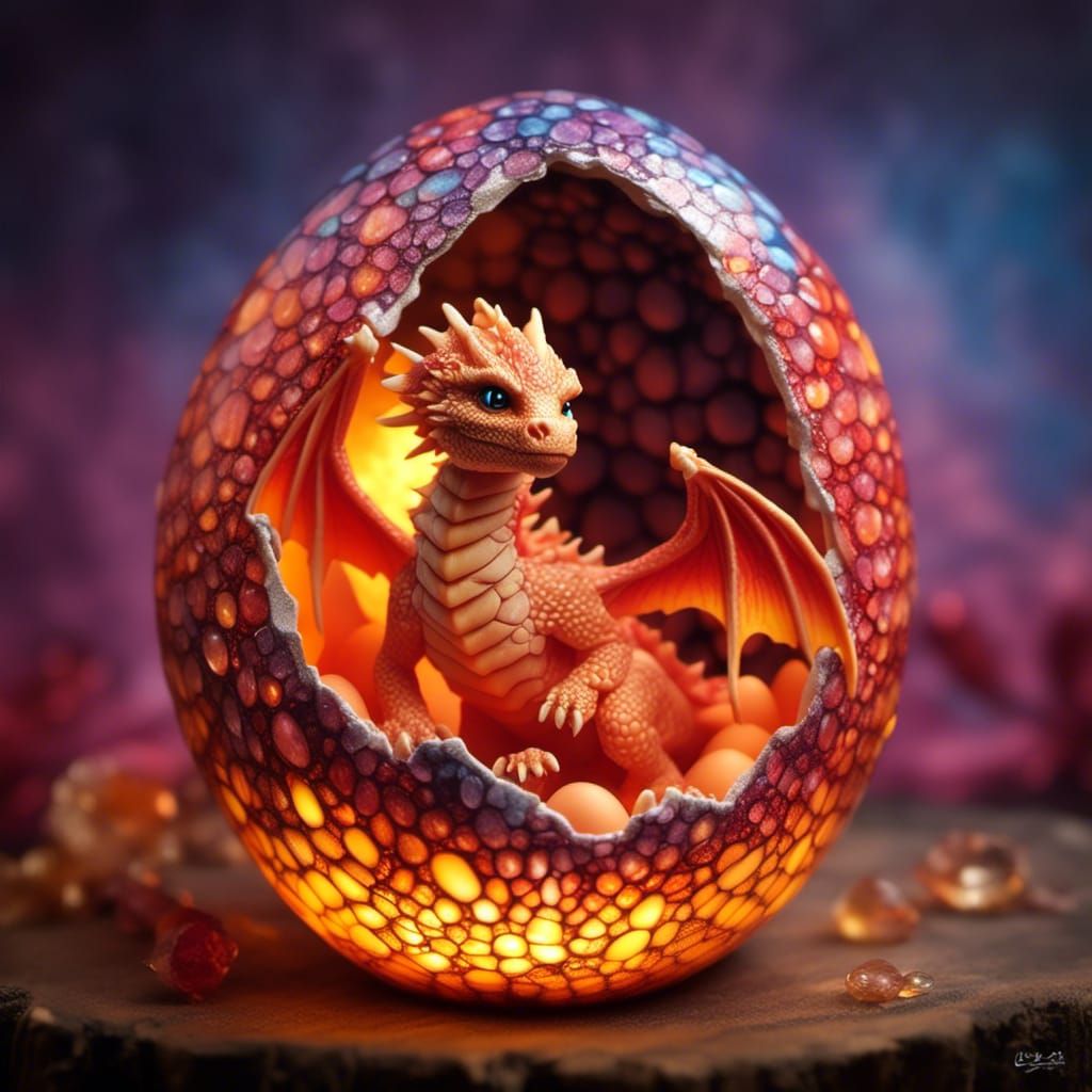 Baby Dragon Hatching From Egg
