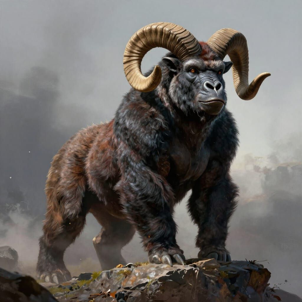 Majestic Gorilla Ram Hybrid on Rocky Outcrop