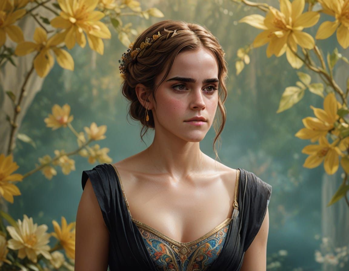 Elegant Emma Watson Concept Art Portrait in 8K Resolution