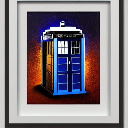 Doctor in TARDIS: Detailed Digital Pop Art Illustration