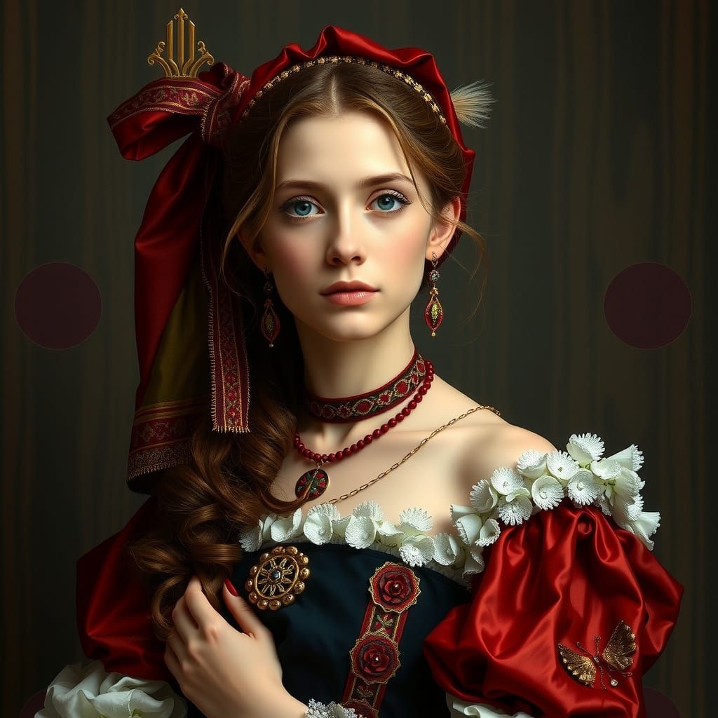 Gothic Baroque Young Woman Portrait