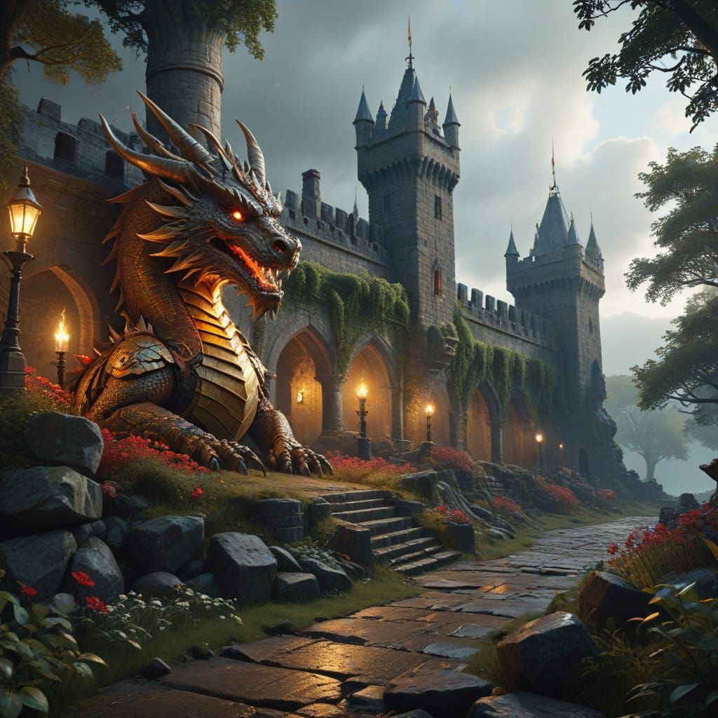 Mystical Ruins of a Wizard's Tower in a Primeval Forest