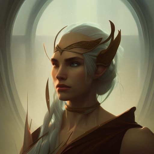 Detailed Elves Portrait in Hyperdetailed Style