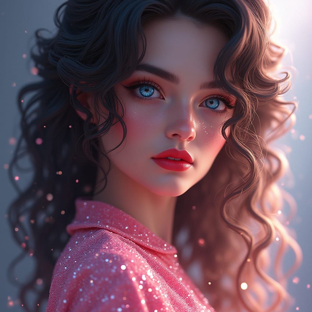 Stunning Lady with Crystalline Complexion and Radiant Beauty