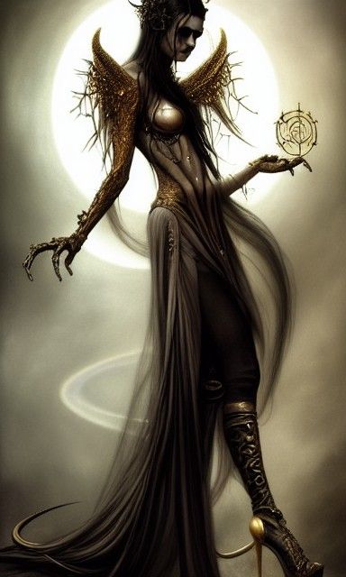 Mesmerizing Satanic Queen with Succubus Wings