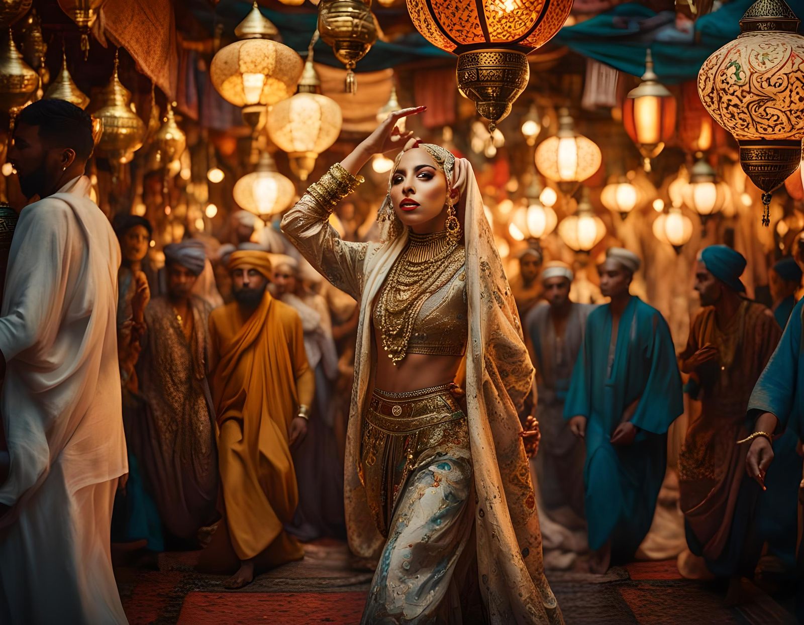 Lady Gaga as Belly Dancer in Vintage Style