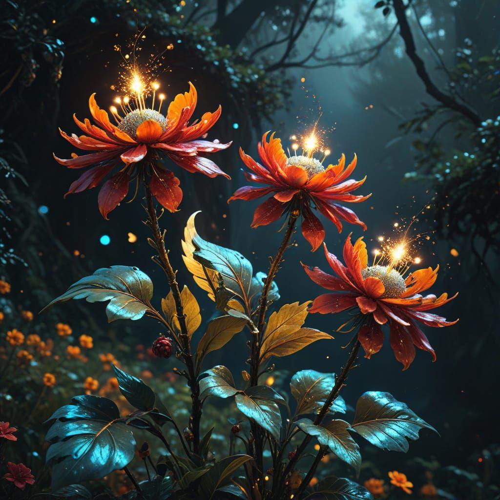 Fantasy Floral Masterpiece in Whimsical Style