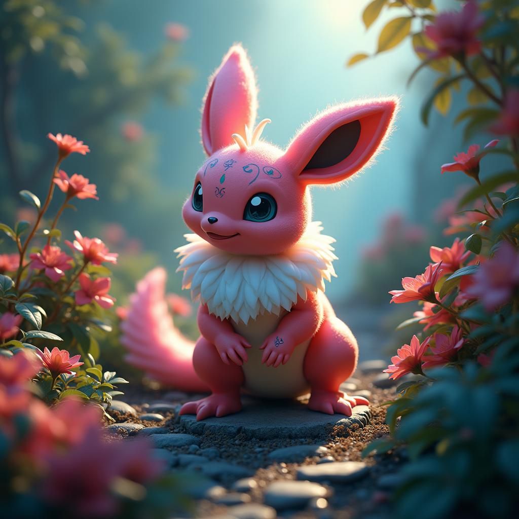 Dramatic Pokemon in Alien Vegetation, Detailed Matte Paintin...