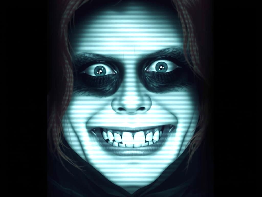 Grotesque Portrait of Evil in Giger-Inspired Style