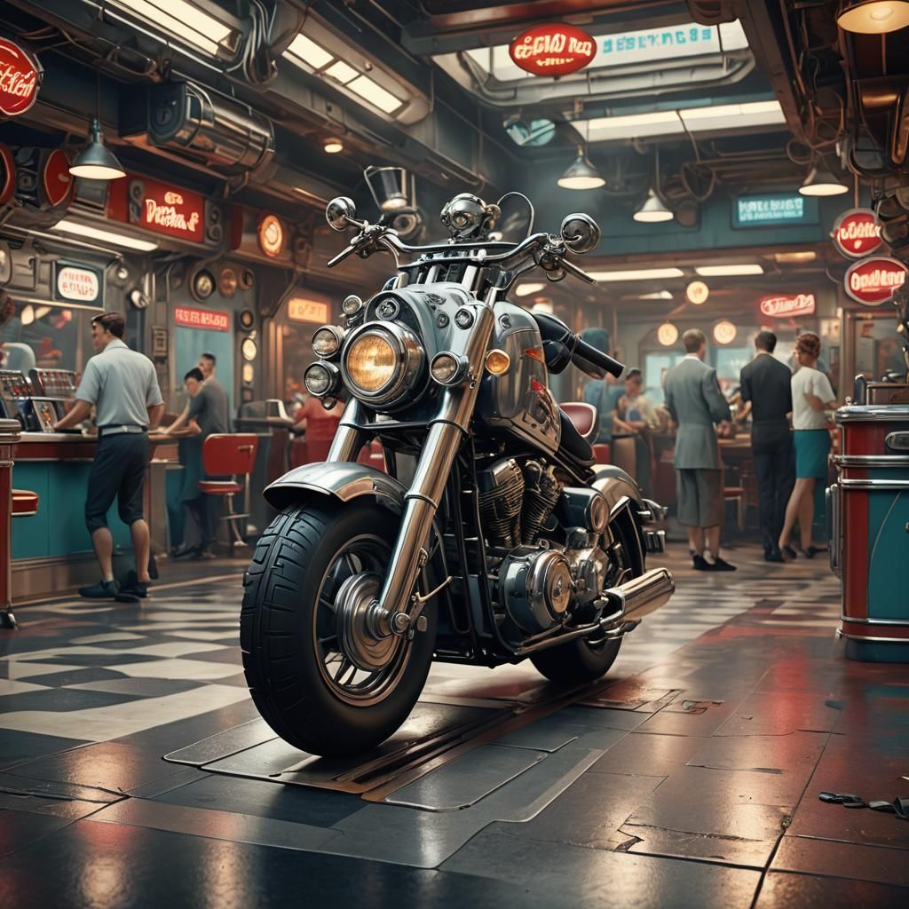 1950s Rockabilly Sock Hop in Rockwell Style