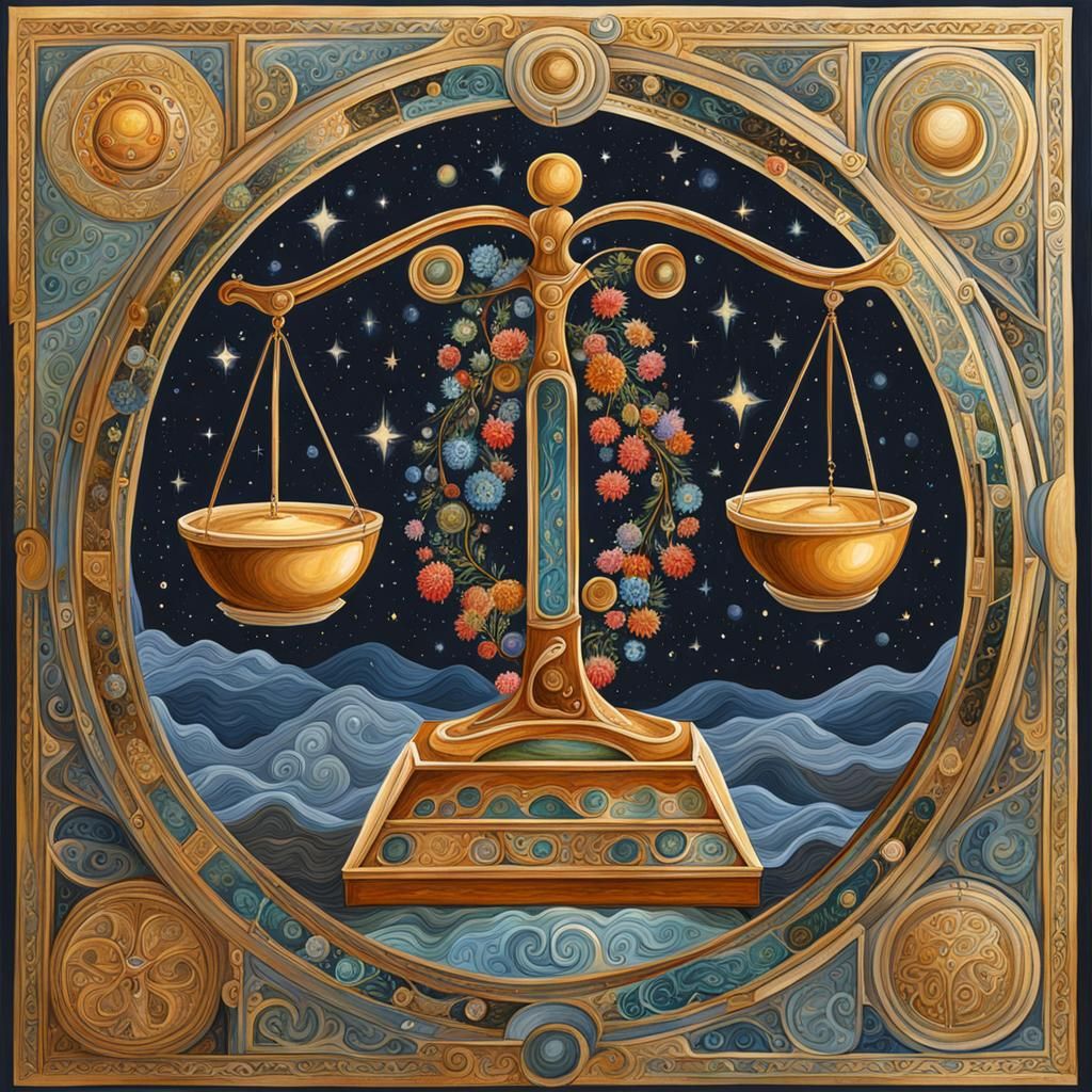 Libra in Detailed Gouache Painting
