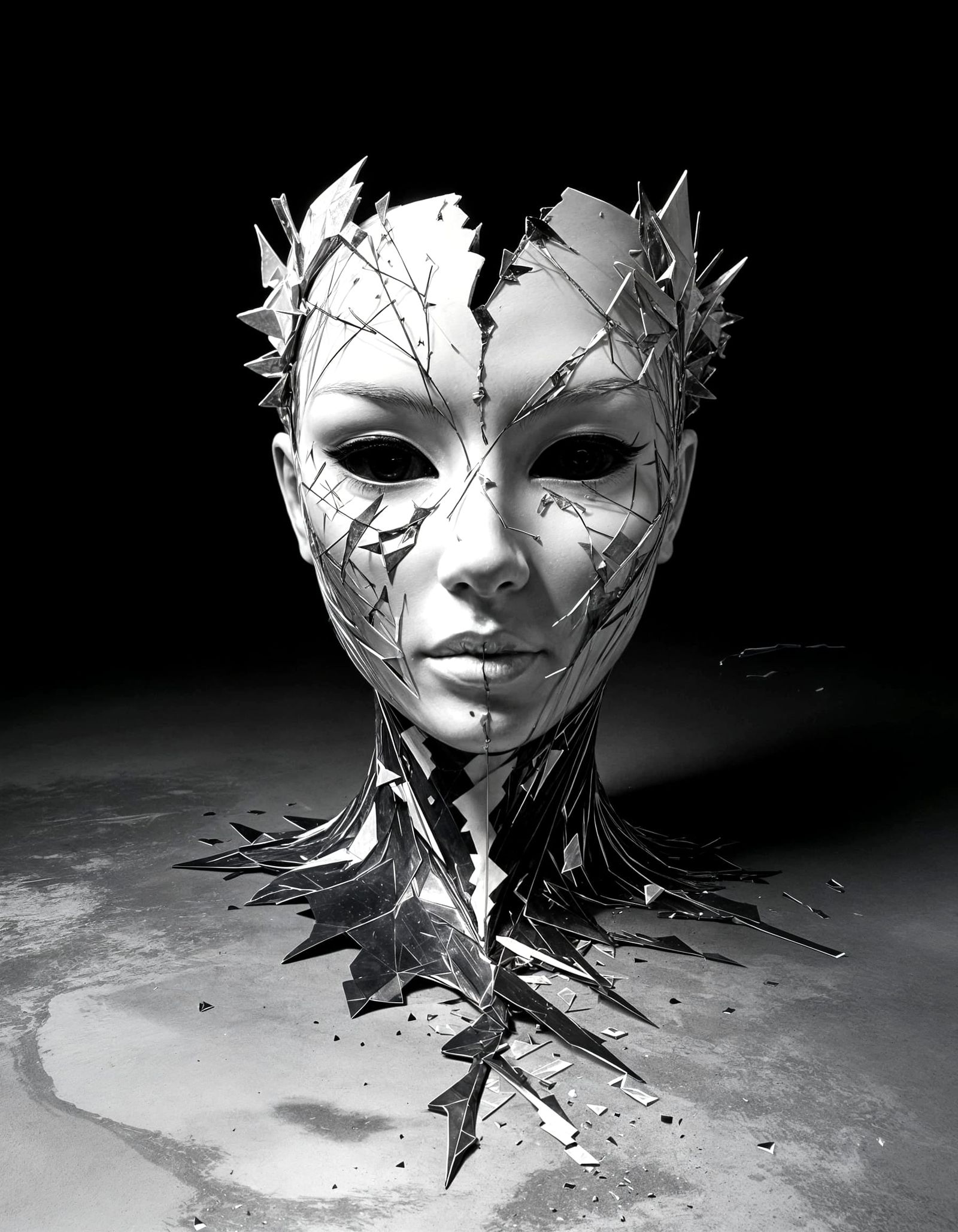 Ethereal Mask in Graphite and Ink