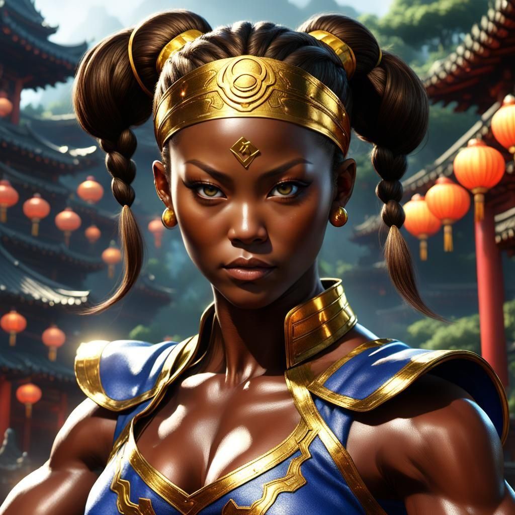 Chun Li as Shaolin Warrior in Graffiti Art Style