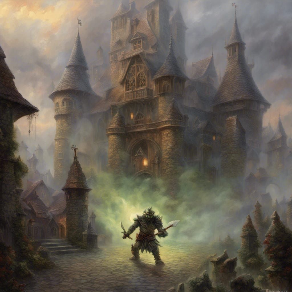 Goblin Warrior in Ethereal Medieval Court