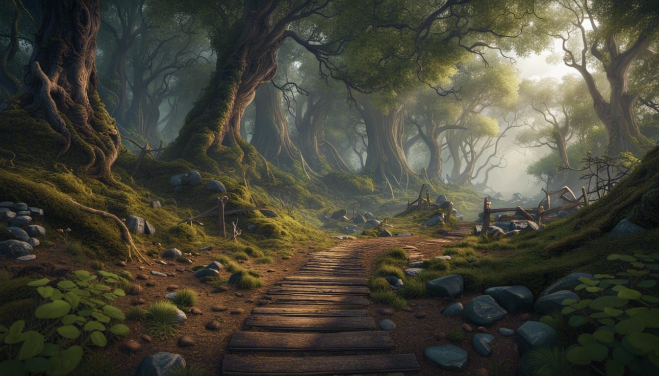 Detailed Forest Trail in Unreal Engine 5