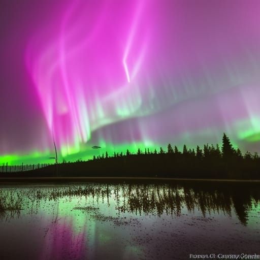 Lightning storm that resembles the aurora borealis.