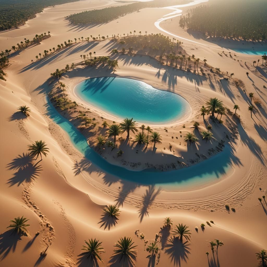 Majestic Desert Oasis in Digital Matte Painting