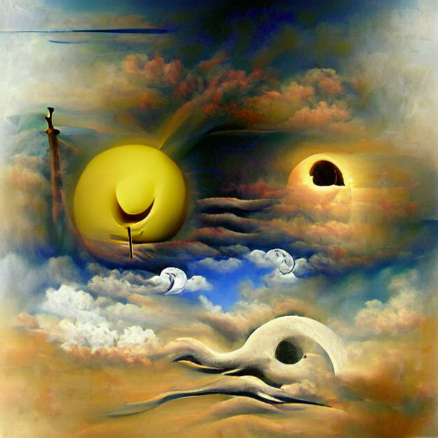 Surreal Moon and Sun Celestial Dreamscape