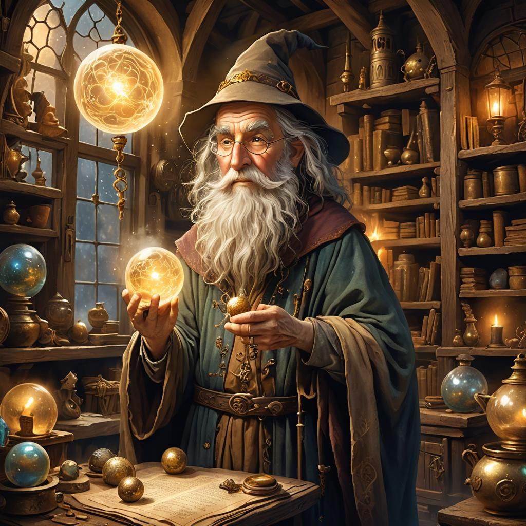 Catweazle in the style of Geoffrey Bayldon