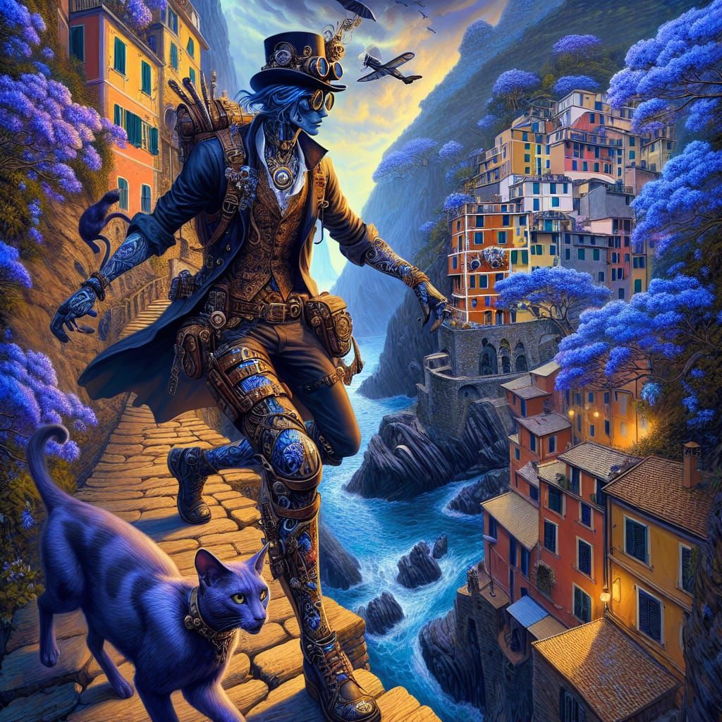 Steampunk Adventure Through Jacaranda Blue Cinque Terre