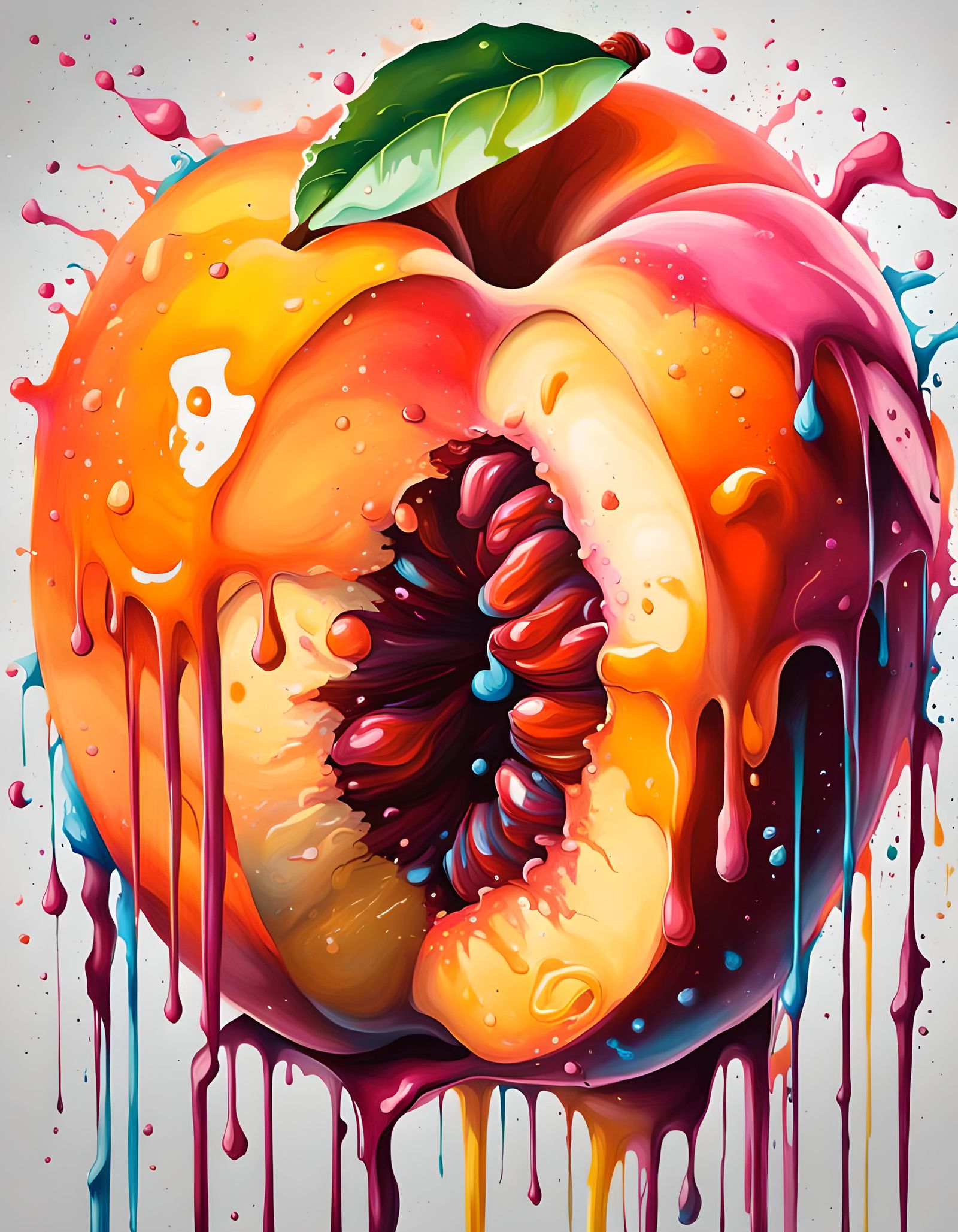 Peach splash digital print